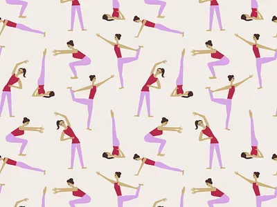 Exercises pattern decorative exercise female fitness girl gym health pattern seamless sport surface design woman yoga