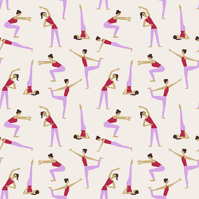 Exercises pattern decorative exercise female fitness girl gym health pattern seamless sport surface design woman yoga