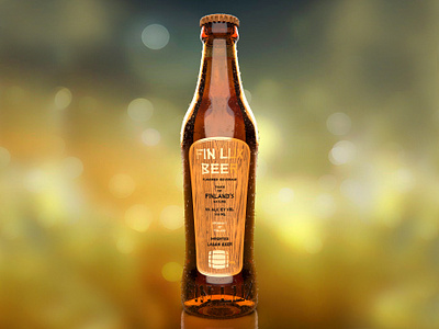 Fin Lux Beer 3d beer bottle branding design render rendid visualization wood