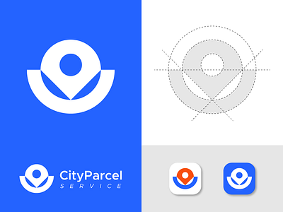 CityParcel Service Logo Design Concept abstract logo app icon app logo delivery logo delivery service concept location location app location mark logo logo design logo design branding modern logo parcel delivery logo parcel service logo place logo