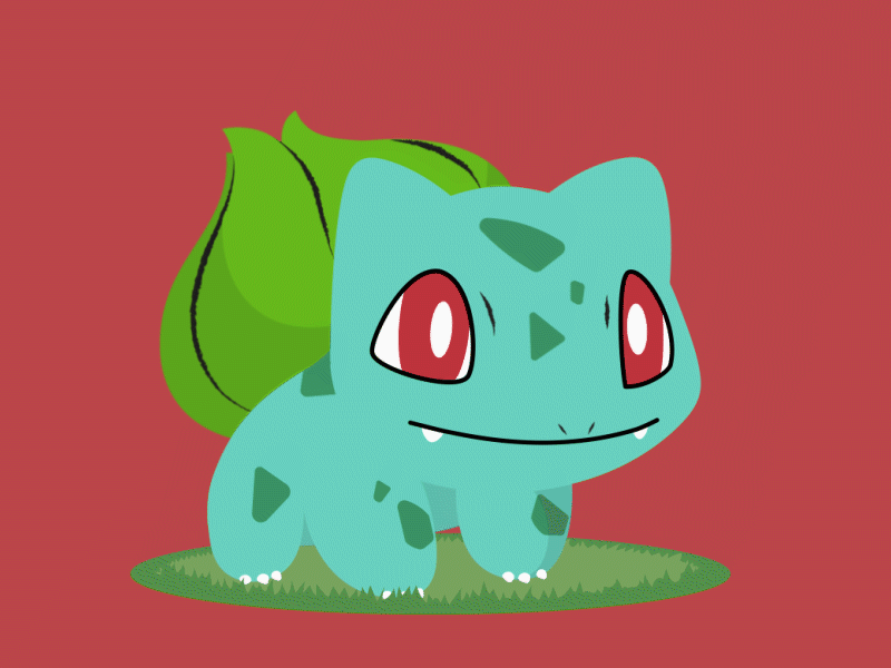 bulbasaur yawning 2d animation after effects animation bulbasaur bulbizarre motion design motion graphics pokemon pokemon animation pokemon art vector yawn yawning