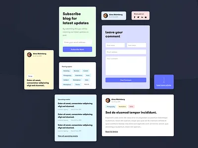 Blog Components articles author blog blogger categories events form homepage hubspot load loadmore socialmedia subscribe subscribe form topics