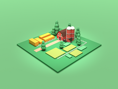 Farm 3d 3d art 3d illustration agricultural agriculture barn blender blender3d countryside farm farmer farming grass lowpoly model plain render trees wheat