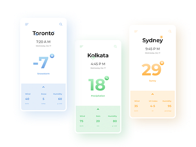 Weather App - Seasons app clean clean ui climate day illustration logo modern rain snow summer sun typography ui weather weather app weather man widget