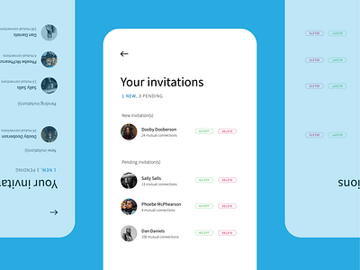 Daily UI 078: Pending Invitation 078 dailyui design invitation invite list mobile pending pending invitation request ui ux