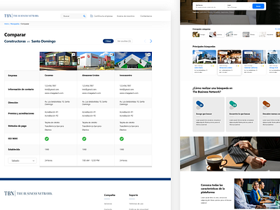 Business Comparison platform business ui web