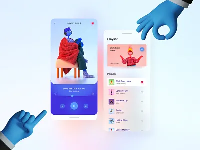 Blurr Series - Music Player 3d 3d illustration app app bar blur blur gradient card clean gradient design illustration minimal mobile progress simple ui ui design ux ux design