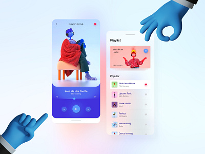 Blurr Series - Music Player 3d 3d illustration app app bar blur blur gradient card clean gradient design illustration minimal mobile progress simple ui ui design ux ux design