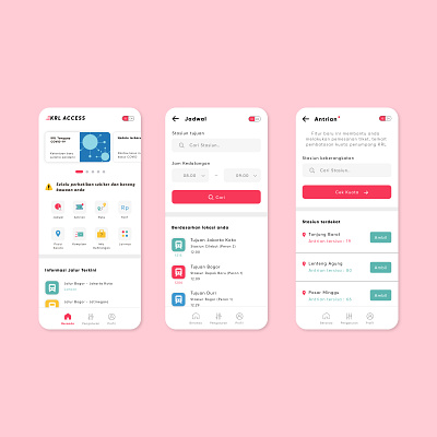 KRL Access design flat minimal train ui ux