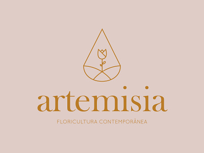 Artemisia - Contemporary Flower Shop branding design flat logo vector