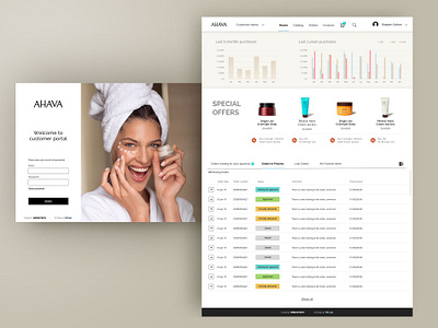 Customer portal ui design for AHAVA - dashboard ui portal design ui design web design