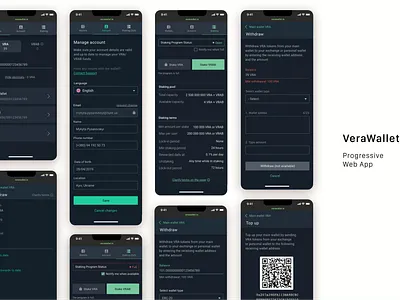 Crypto wallet mobile app, startup android app design ios ios app design materialdesign mobile mobile design progressive web app pwa startup ui ux ux design
