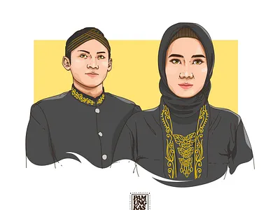 Wedding Couple Vector Wedding Commission Work art digitalart flat illustration vector vector artist vector design vector illustration vectorart