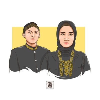 Wedding Couple Vector Wedding Commission Work art digitalart flat illustration vector vector artist vector design vector illustration vectorart