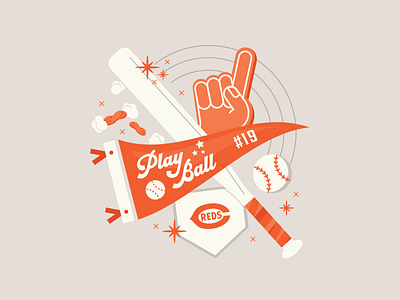 Yay Sports! | Social baseball baseball bat foam finger home plate illustration lettering pennant social media sports type vector