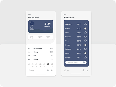 Weather Forecast App adobe xd app branding design dribbble mobile mobileapp ui ux web