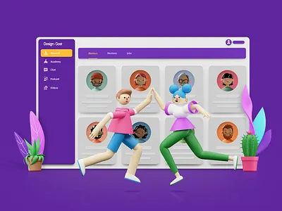 DesignGost Platform 3d blender character home page illustration landingpage platform product design ui design website