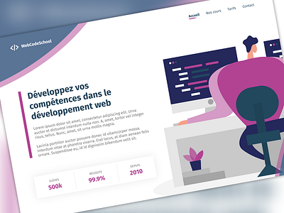WebCodeSchool Hero Section 🧑‍💻 graphic design ui