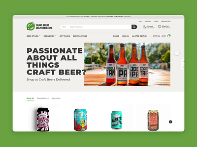 Craft Beers Delivered Web Design beer beer shop beer store beers branding craft beer craft beers irish online shop ui ui design ui designer ux uxdesign web web design web design agency webdesign webshop website design