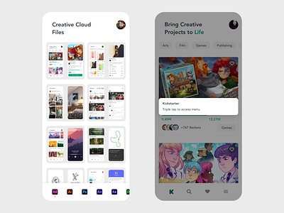 Creative Cloud Files adobe adobe illustrator adobe photoshop adobe xd app app design beautiful clean creative design creative cloud creative design file manager file upload free layout minimal portfolio prototype redesign ui