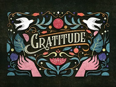 Gratitude artist digital art digital illustration female illustrator illustration illustrator south africa typogaphy typographic