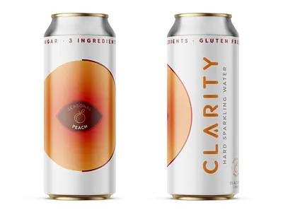 Clarity Hard Sparkling Water Peach Seasonal beer art beer branding beer can beer label consumer goods cpg craft beer craft hard seltzer hard seltzer hard sparkling water limited edition packaging packaging design seasonal