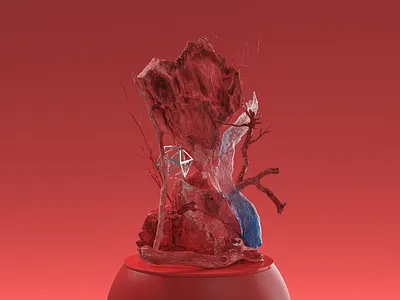 Substractions 'Red' 3d abstract cg design form illustration nature red shapes