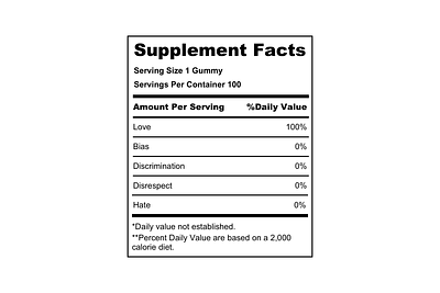 Supplement Facts funny design graphic design love