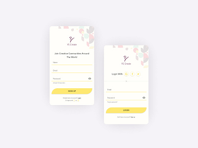 Sign up and Login of a Drawing app app design creative design design challenge drawing app figma login screen signup screen ui ui design uidesign uiux