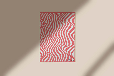 Wavy line art illustration illustrator line art mockup wall art