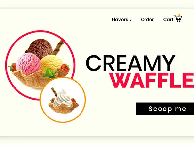 Ice Cream Waffle Landing page design ui web ui design xd