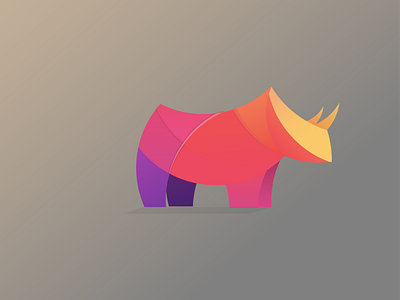 El Rhino ai animal design illustration