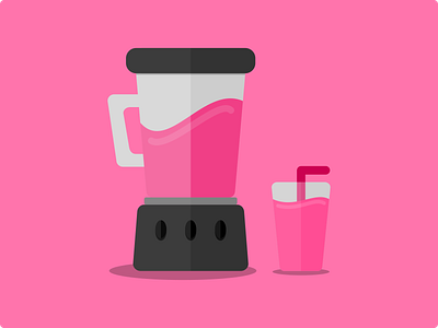 Blended to Perfection blender design flat icon illustration pink smoothie vector