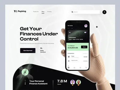 Payking Website Hero animation bank web banking web black branding design finance hero logo pay payment ui uidesign ux uxdesign webdesign