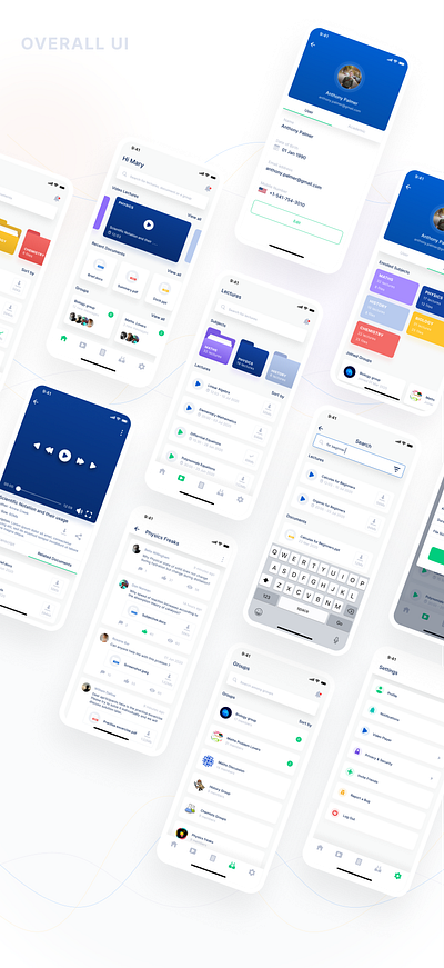 Edtech Mobile UI app documents education education app groups lectures online classes schools students study teachers ui user experince design user inteface design ux