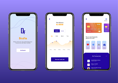 DiraFin cards credit debit finance finance app finance business finances financial app finserv fintech fintech app interaction interface money money app payment ui uidesign uiux user interface