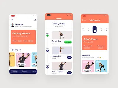 Fitness App app body exercise fitness fitness app graphics gym icons mobile running strength trainer ui ux weight workout workout app
