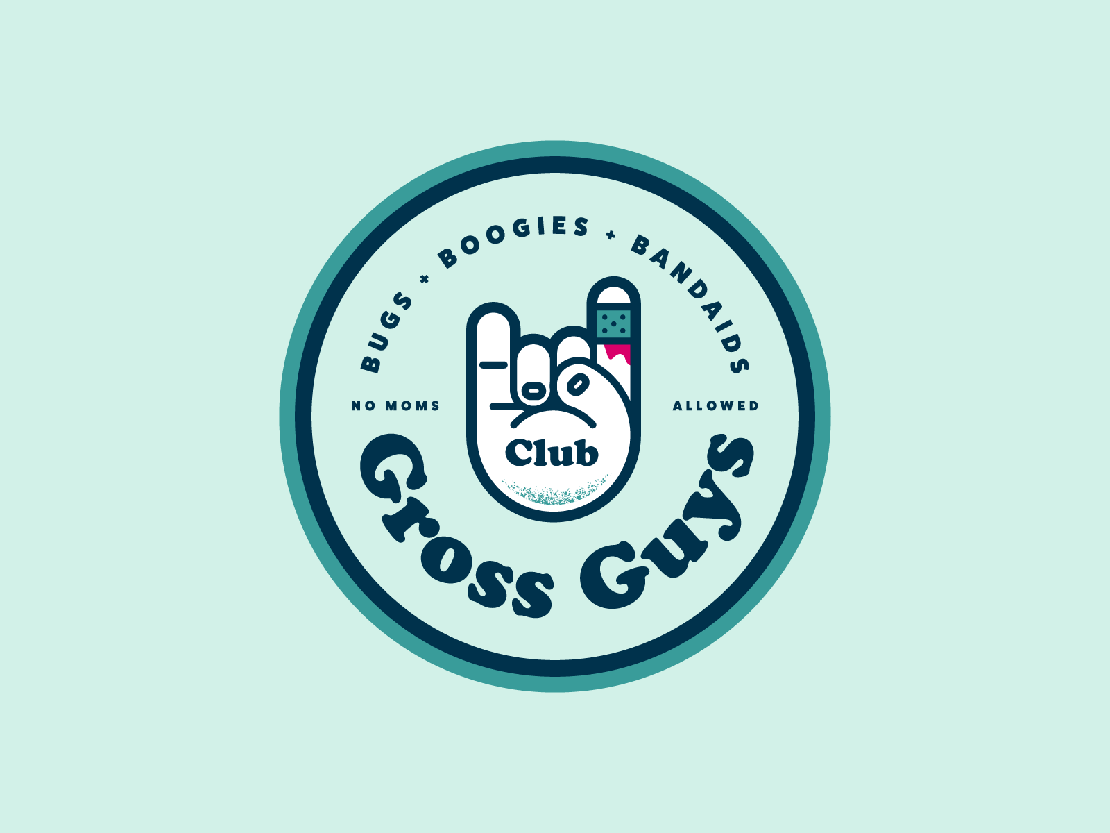 No Moms Allowed badge badges branding children club design kids logo logo design