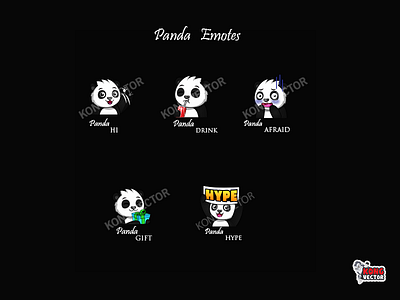 Panda Twitch Emotes 3d animation branding cartoon design emoji emote emotes emotescartoon graphic design illustration logo motion graphics panda twitch twitchemote twitchemotes ui