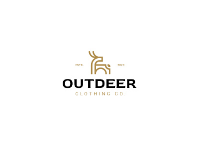 Outdeer Clothing Co. animal animal logo animal logos branding branding and identity clothing brand clothing company clothing label deer deer hunting deer illustration deer logo deer vector design identity logo logo design modern modern design modern logo