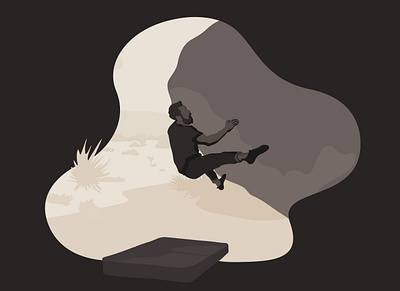 Joshua Tree Bouldering adobe illustrator affinity designer boulder bouldering illustration ipad pro joshua tree rock climbing vector art