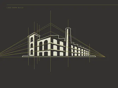 Factory Logo Mark build building factory illustration logo logo guides logodesign logomark manufacturer manufacturing mill perspective