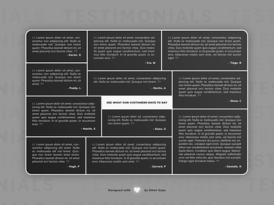 DailyUI #039 - Testimonials adobe xd black and white daily 100 challenge daily ui dailyui minimalism modern design modernism monochromatic simplicity space testimonial testimonials testimonies testimony text text design typography ui website design