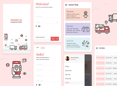 Vehicle Management System art illustration illustration art mobile design ui uiux user experience userinterface visual design
