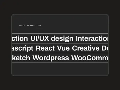 Personal Portfolio - Tools and Experience design editorial minimal personal portfolio typography web