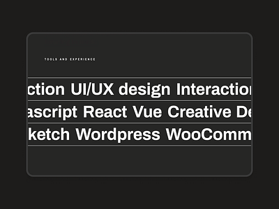 Personal Portfolio - Tools and Experience design editorial minimal personal portfolio typography web