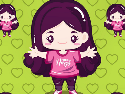 Free hugs adobe art artwork characterdesign chibi daily digitalart freehugs graphicdesign illustration illustrator kawaii vectorart