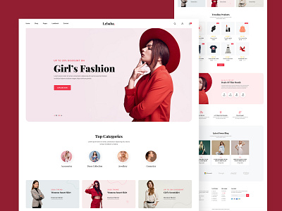 Fashion E commerce Landing Page branding clean design clean ui dashboard design e commerce e commerce app e commerce shop e commerce website header exploration illustration landingpage trend 2020 ui ui ux ux web template website design