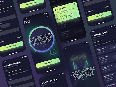 Ticket Sales concept appmockup appui dark app dark mode dark theme dark ui design iosapp iphone party event sales sales page tickets trending ui uiux uiuxdesign userinterface