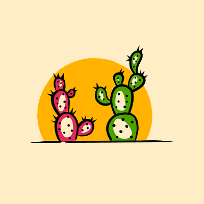 Cosmo & Wanda You Ain't Slick cactus cartoon desert draw illustration nick plant prickly pear procreate